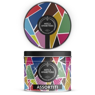 Amaretti misti in elegante scatola di metallo