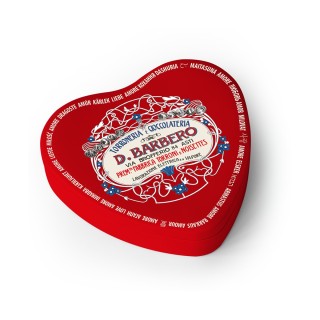 Giandujotti in scatola di latta a forma di cuore
