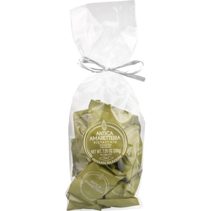 Morbidi amaretti al pistacchio in sacchetto