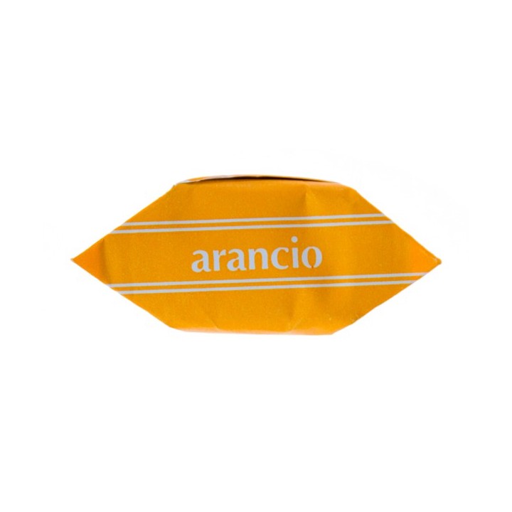 Caramelle all'arancia in scatola di latta