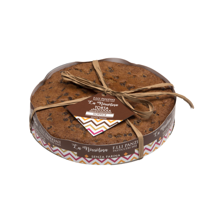 Torta di nocciole senza farina con gocce di cioccolato